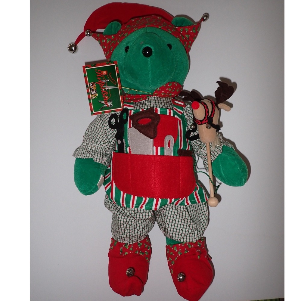 North American Bear Co Santa's Helpbear The VIBS Christmas Plush 1996 NWT OS